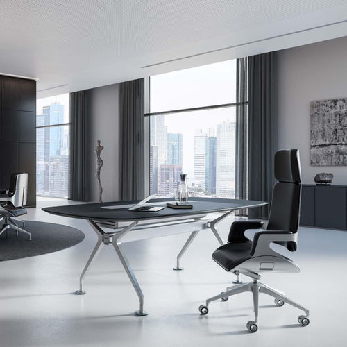 Contemporary executive chair - SILVER  - Interstuhl Büromöbel GmbH & Co. KG - leather / fabric / metal