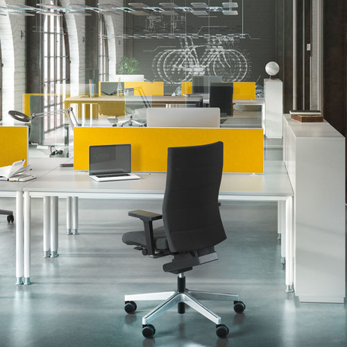 Contemporary office chair - CHAMP - Interstuhl Büromöbel GmbH & Co. KG - indoor / leather / metal base