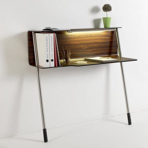 Contemporary desk - WALLFLOWER - Jonas & Jonas - HPL / with built-in lighting