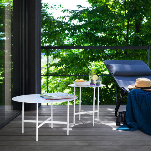 Contemporary coffee table - BETA - Müller - aluminium / powder-coated steel / metal base