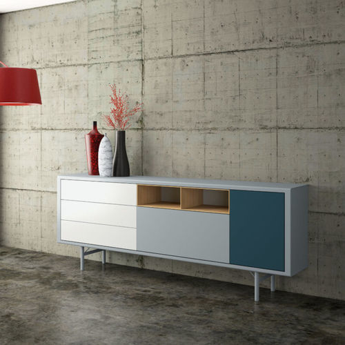 Contemporary sideboard - S 36 - Müller - metal / oak / modular