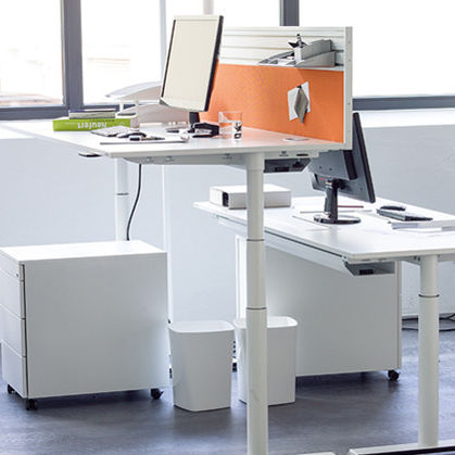 Workstation desk - FOXX - Wiesner Hager - contemporary / laminate / with storage compartment