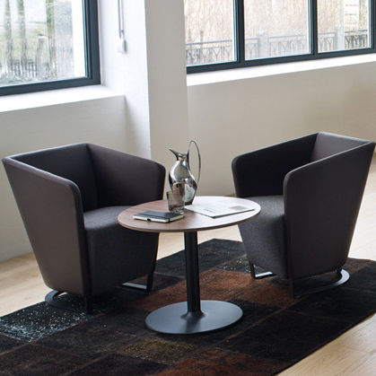 Contemporary visitor armchair - GRACE - Wiesner Hager - fabric / commercial / with armrests