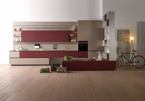 Contemporary kitchen - RICICLANTICA - VALCUCINE - anodized aluminum / island / handleless