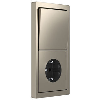 Light switch - D-LIFE  - Merten GmbH - push-button / recessed / metal