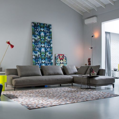 Corner sofa - RONNY - Alberta - contemporary / fabric / brown