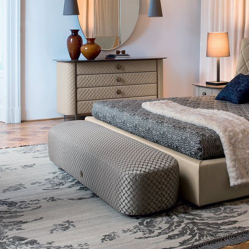 Contemporary bed bench - VIVIEN - Alberta - fabric / leather / home