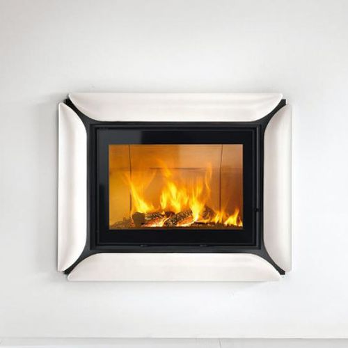 Contemporary fireplace surround - ESSEN - Piazzetta - earthenware / double-sided / yellow