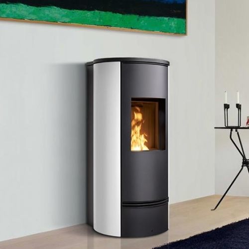 Pellet heating stove - P930 T - Piazzetta - 11 kW / free-standing / contemporary