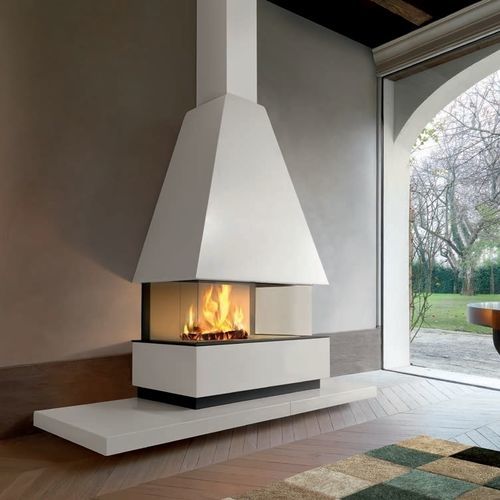 Wood-burning fireplace - GOTEBORG - Piazzetta - built-in / wall / 3-sided