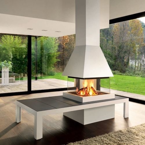 Wood-burning fireplace - TALLINN - Piazzetta - built-in / island / 4-sided