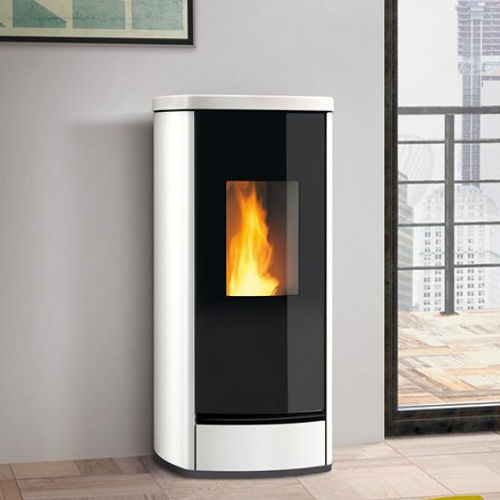 Pellet heating stove - P220 M STEEL - Piazzetta - 8 kW / 6 kW / 7 kW