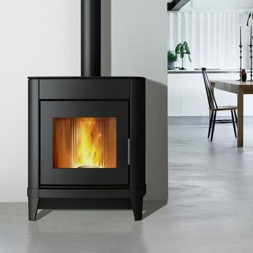 Pellet heating stove - P945 - Piazzetta - 9 kW / multi-fuel / free-standing