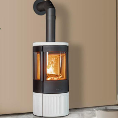 Wood heating stove - E909 3V - 5 - Piazzetta - 7 kW / wall-mounted / 3-sided