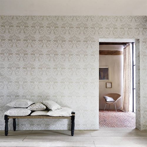 Traditional wallpaper - PURE BRER RABBIT - MORRIS & Co. - mica / nature pattern / damask