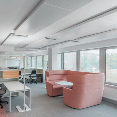 Acoustic privacy office space - DOCKLANDS - Bene GmbH - wooden / fabric