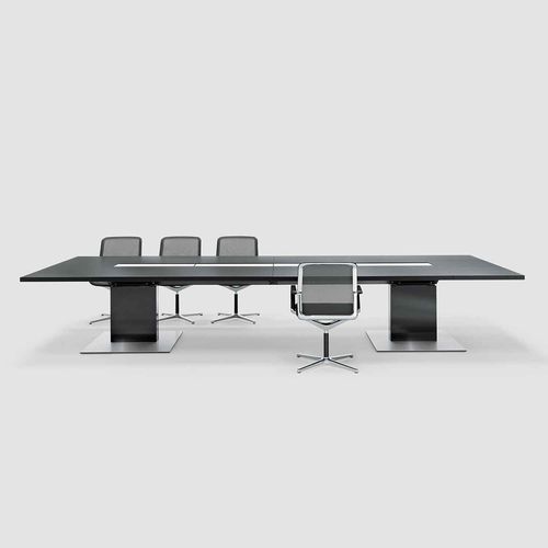 Contemporary conference table - P2 CONFERENCE - Bene GmbH - wood veneer / MDF / metal base