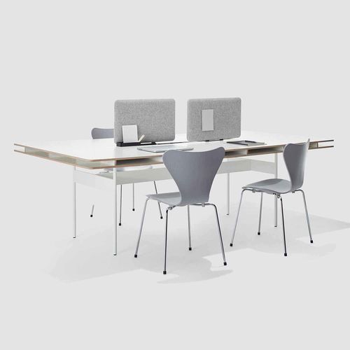 Minimalist design boardroom table - STUDIO FACT - Bene GmbH - oak / chestnut / melamine