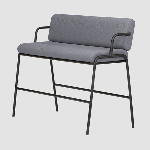 Contemporary bench - CASUAL HIGH - Bene GmbH - steel / fabric / with backrest
