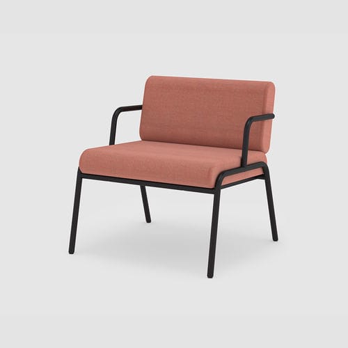 Contemporary armchair - CASUAL - Bene GmbH - fabric / metal / gray