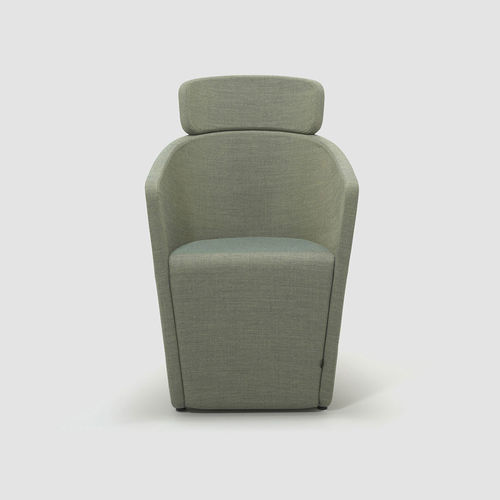 Contemporary visitor armchair - CLUB - Bene GmbH - fabric / leather / high back
