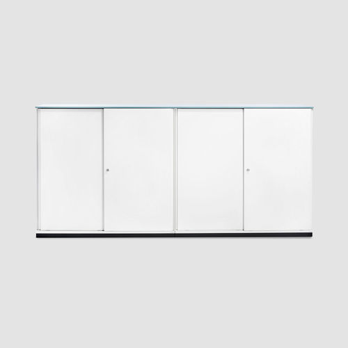 Low filing cabinet - K2 STAURAUM - Bene GmbH - tall / laminate / glass