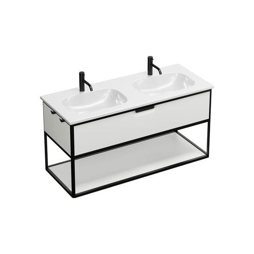 Built-in washbasin - SGUL123 - Burgbad - ceramic / aluminum / with towel rack
