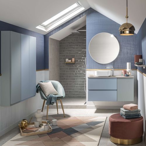 Contemporary bathroom - VELOURS - Delpha - elm / ceramic / lacquered