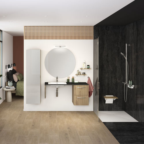 Contemporary bathroom - ASTRAL - Delpha - oak / stoneware / custom