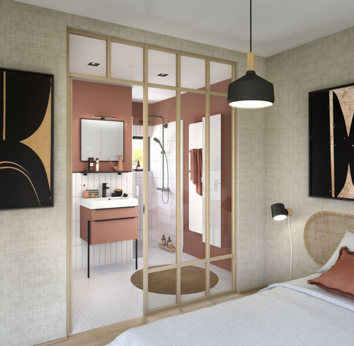 Contemporary bathroom - INSPIRATION Fusain Terracotta mat - Delpha - ceramic / terracotta / custom