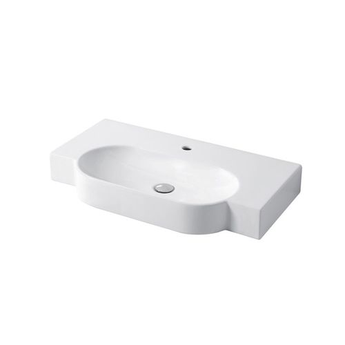 Wall-mounted washbasin - OVO : OV09045101 - Disegno Ceramica - ceramic / with counter / oval