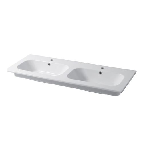 Built-in washbasin - QUBO : QS12D46101 - Disegno Ceramica - ceramic / double / rectangular