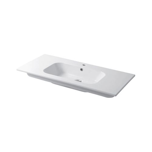Built-in washbasin - QUBO : QS09651101 - Disegno Ceramica - ceramic / rectangular / contemporary