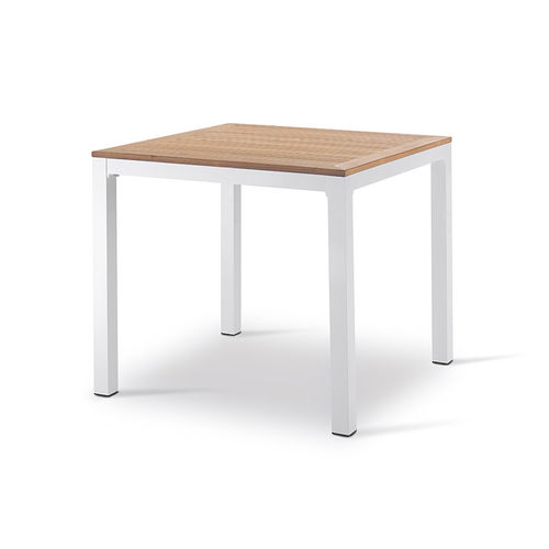 Contemporary table - FT 038 - DRIGANI SRL - wooden / aluminum base / rectangular