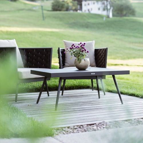 Contemporary coffee table - CAPPUCCIO - DRIGANI SRL - aluminum / aluminum base / rectangular