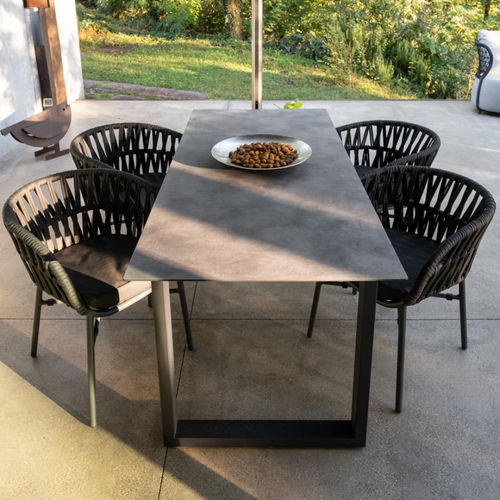 Contemporary table - MANHATTAN - DRIGANI SRL - HPL / metal base / rectangular