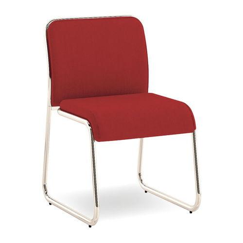 Contemporary chair - UF 183 - DRIGANI SRL - indoor / fabric / chromed metal base