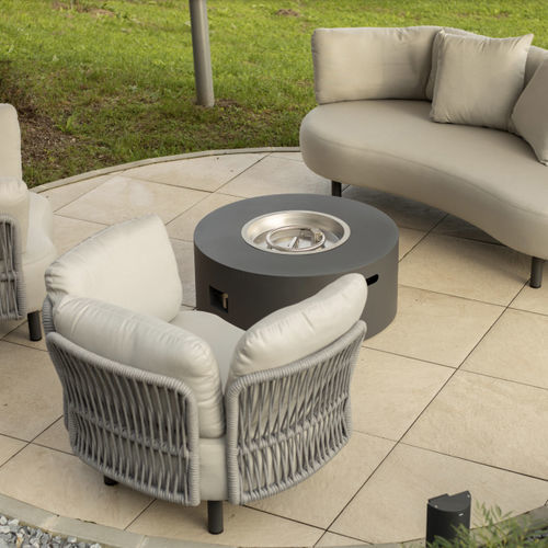 Gas fire pit - DRIGANI SRL - aluminium / round / black