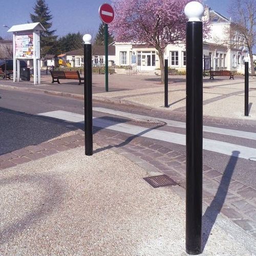 Security bollard - SPHERE DDA COMPLIANT - PROCITY - removable / galvanised steel / brushed stainless steel