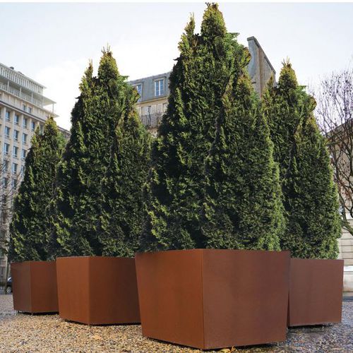 Sheet steel planter - OLBIA - PROCITY - galvanised steel / painted steel / square
