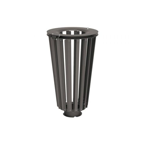 Public trash can - LOFOTEN - PROCITY - galvanised steel / painted steel / exotic wood