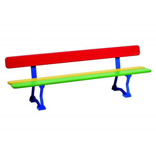 Contemporary Garden Bench Mora Nursery Procity Wooden Cast Iron With Backrest - Wood And Cast Metal Garden Bench Contemporary Garden Bench Mora Nursery Procity Wooden Cast Iron With Backrest - Wood And Cast Metal Garden Bench
