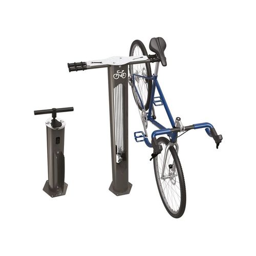 Floor-mounted bike stand - 20402 SERIES - PROCITY - vertical / with air pump / for public space