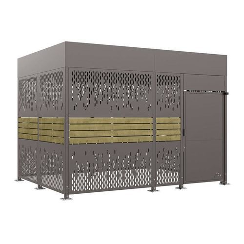 Secure cycle shelter - Horizon - PROCITY - modular / with LED light / galvanised steel