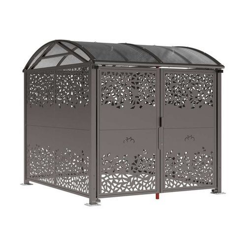 Polycarbonate canopy cycle shelter - L - PROCITY - secure / modular / with LED light