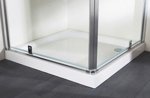 Square shower base - VERANO - Hüppe - raised / flush / stone