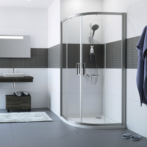 Sliding shower screen - CLASSICS 2 - Hüppe - curved / corner