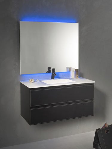 Wall-hung washbasin cabinet - LOFT & BATH 100 CM - KRAMER - wooden / contemporary / with mirror