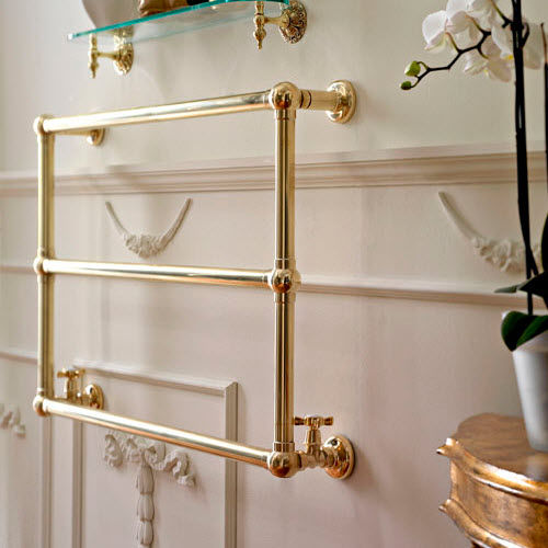 Hot water towel radiator - SBSPAR3/2OL - Sbordoni - contemporary / metal / golden