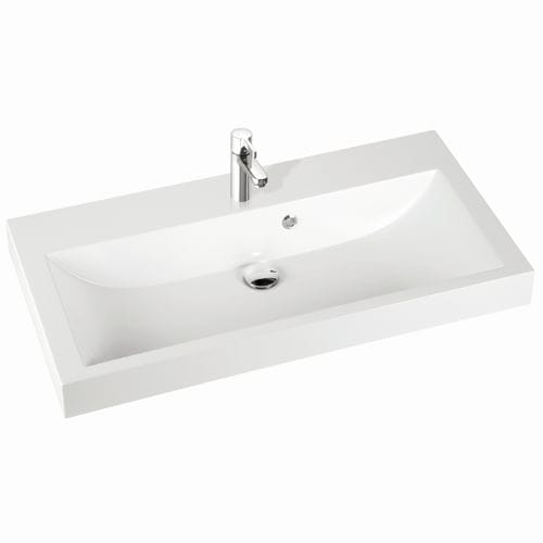 Countertop washbasin - ARGO - Marmorin - ceramic / rectangular / contemporary